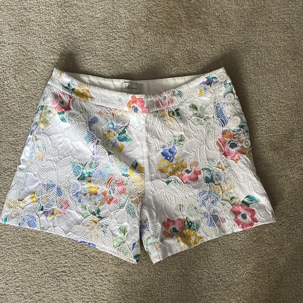 Anthropologie “elevenses” Button Up Flower Print Shorts SIZE 8